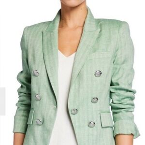 Veronica Beard Diego Green Linen Dickey Jacket 0